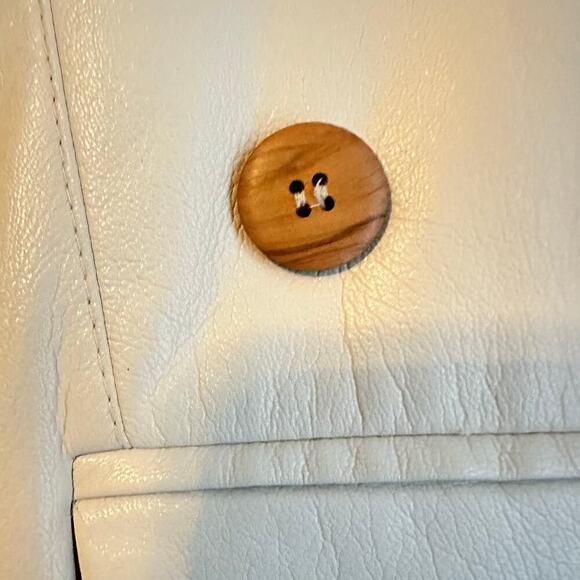 Nanushka Blair Side Button Vegan Leather Butter Soft Ivory Off White Blazer XS - Picture 9 of 10